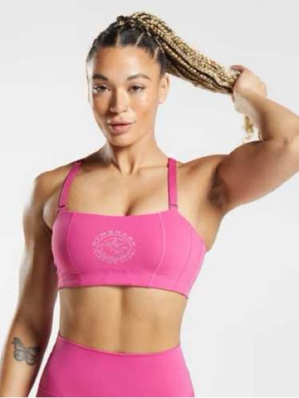 Gymshark Pink Legacy Adjustable-Strap Sports Bra